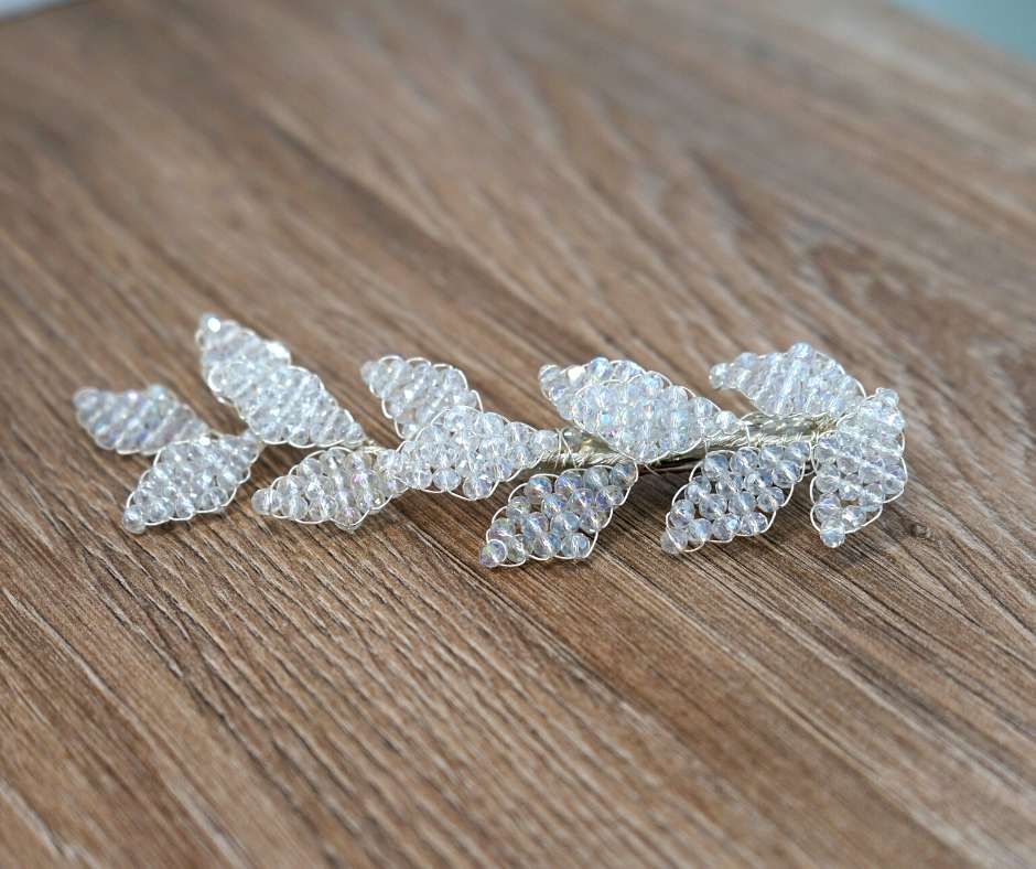 White brooch, floral model