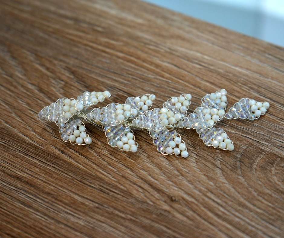 White brooch, floral model