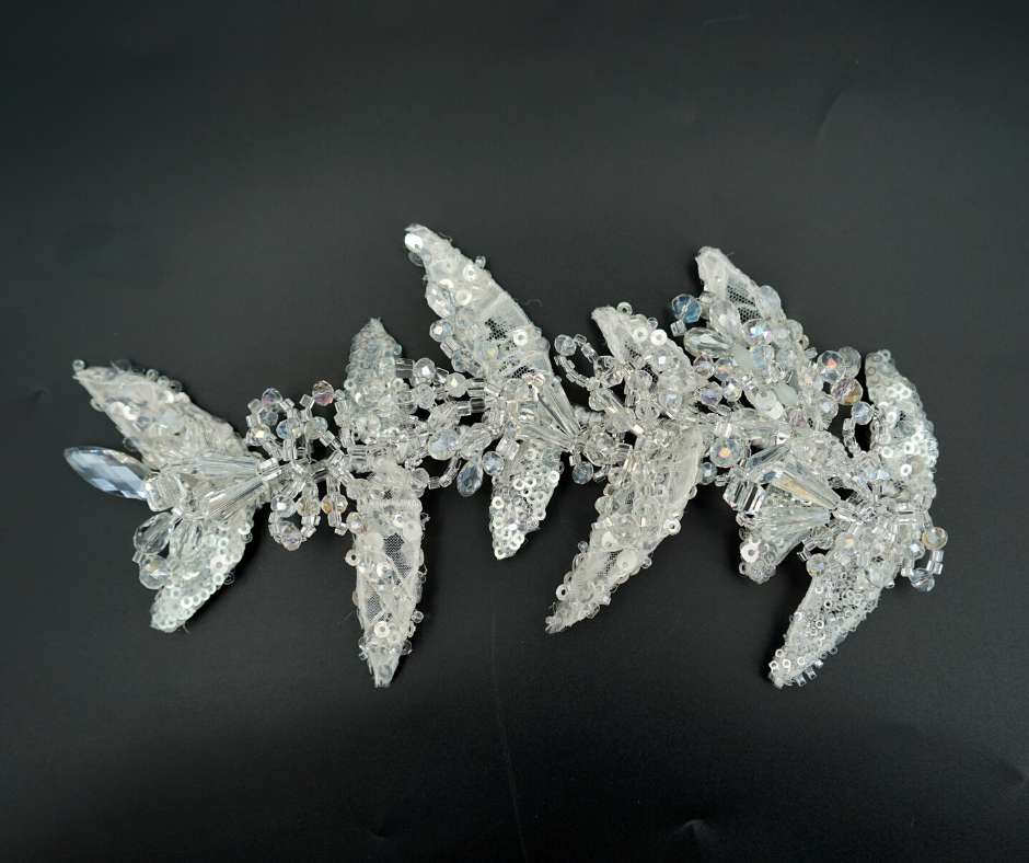 White brooch, floral model