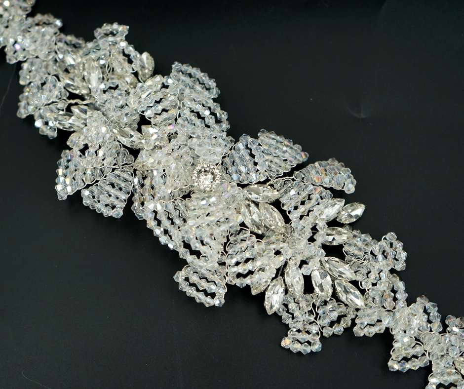 White brooch, Swarowski branch model