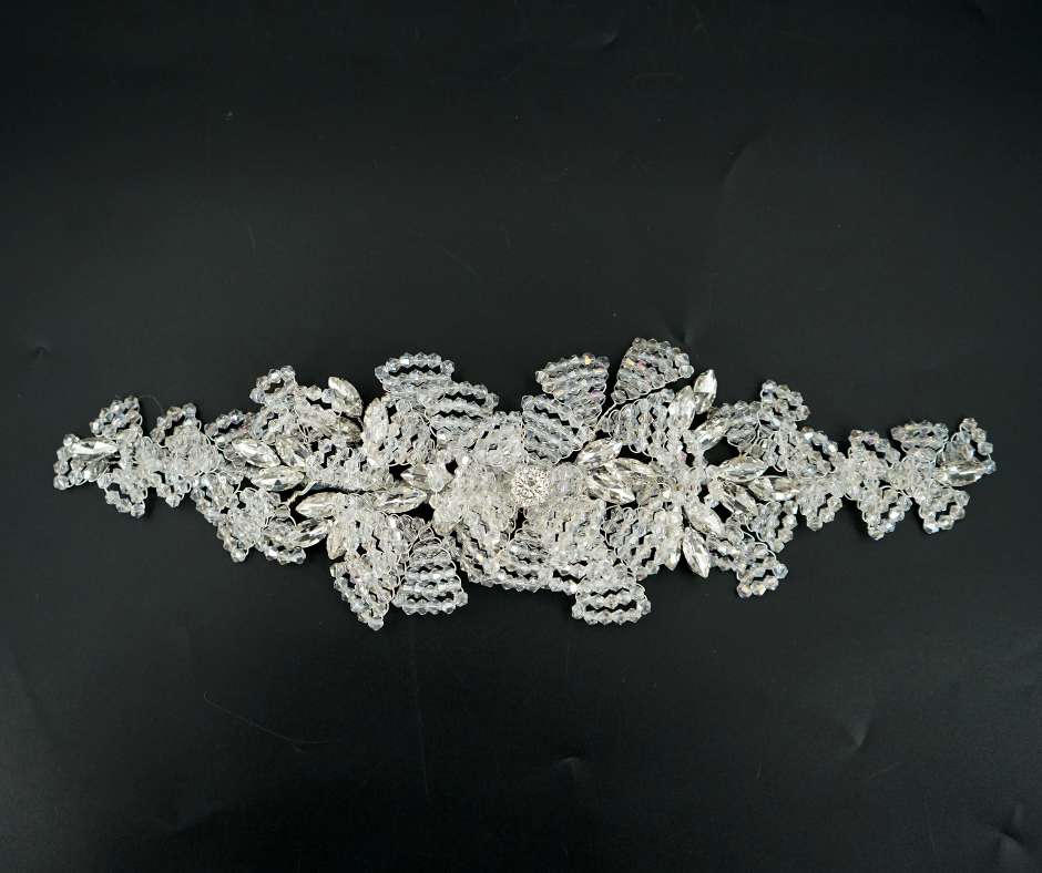 White brooch, Swarowski branch model