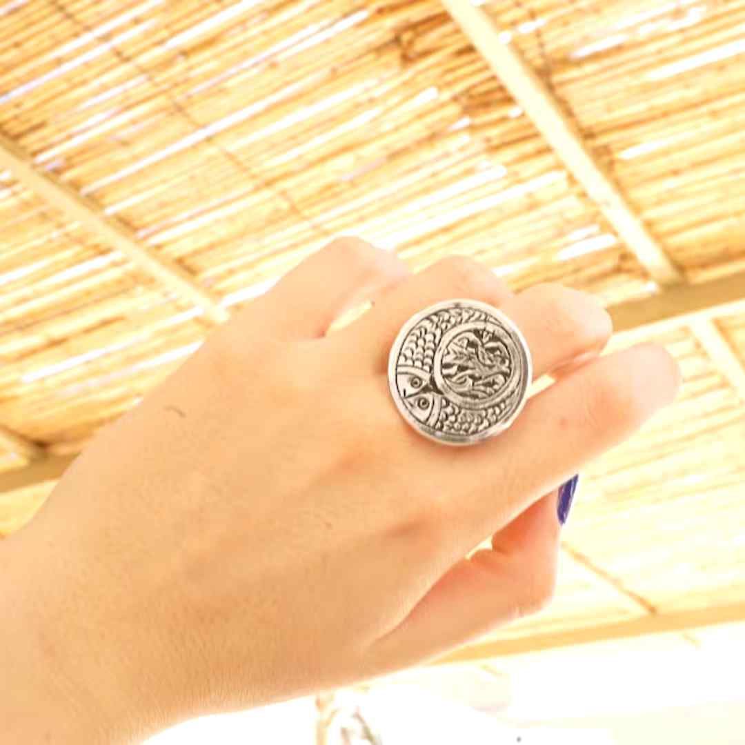 Bague Berbère Ronde En Argent 925 pour Femme