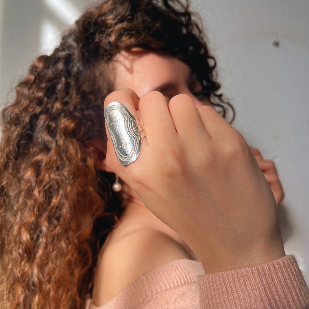 Bague amazigh agadez en argent Massif 990