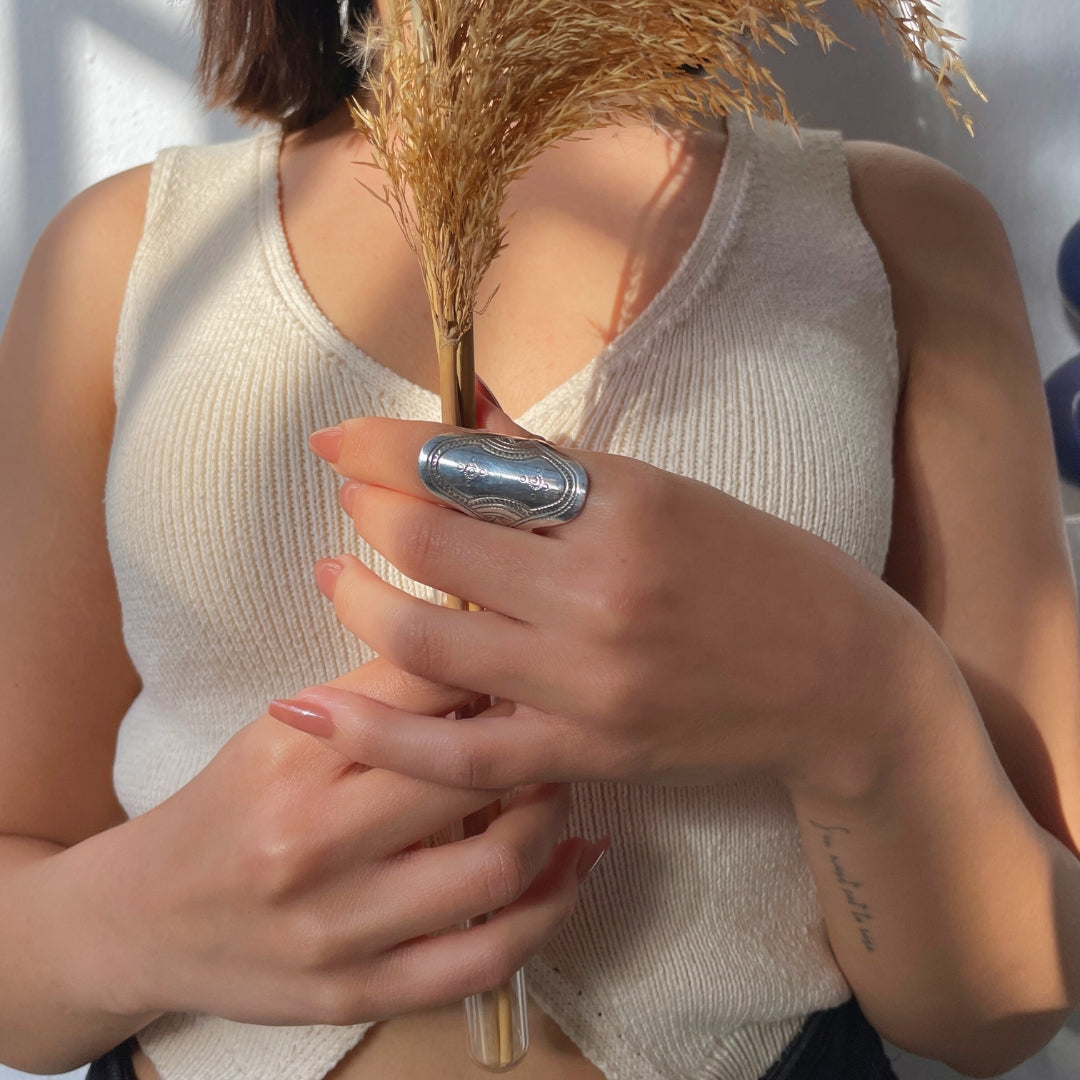 Bague amazigh agadez en argent Massif 990