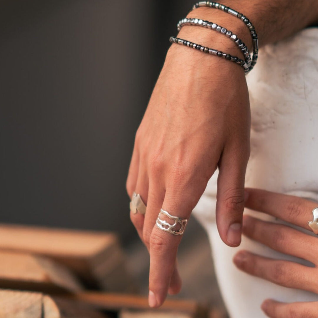 خاتم فضة عيار 925 من RHEA مصنوع يدويًا