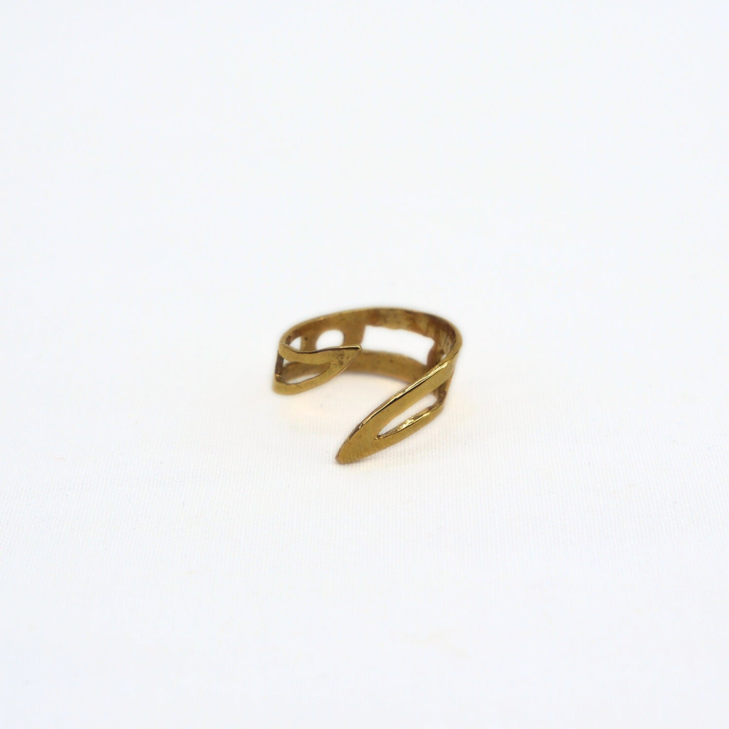 Bague ajustable en cuivre trempée or 18k