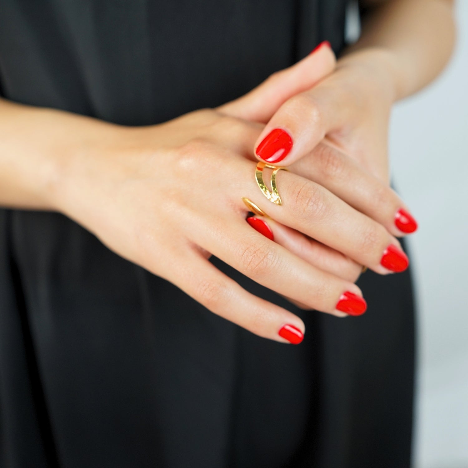 Bague ajustable en cuivre trempée or 18k