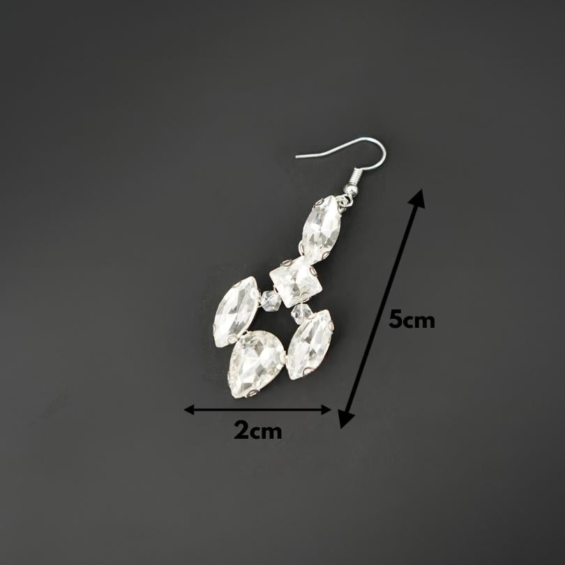 White crystal earrings, crystal drop earrings, bridal earrings, white earrings, crystal earrings