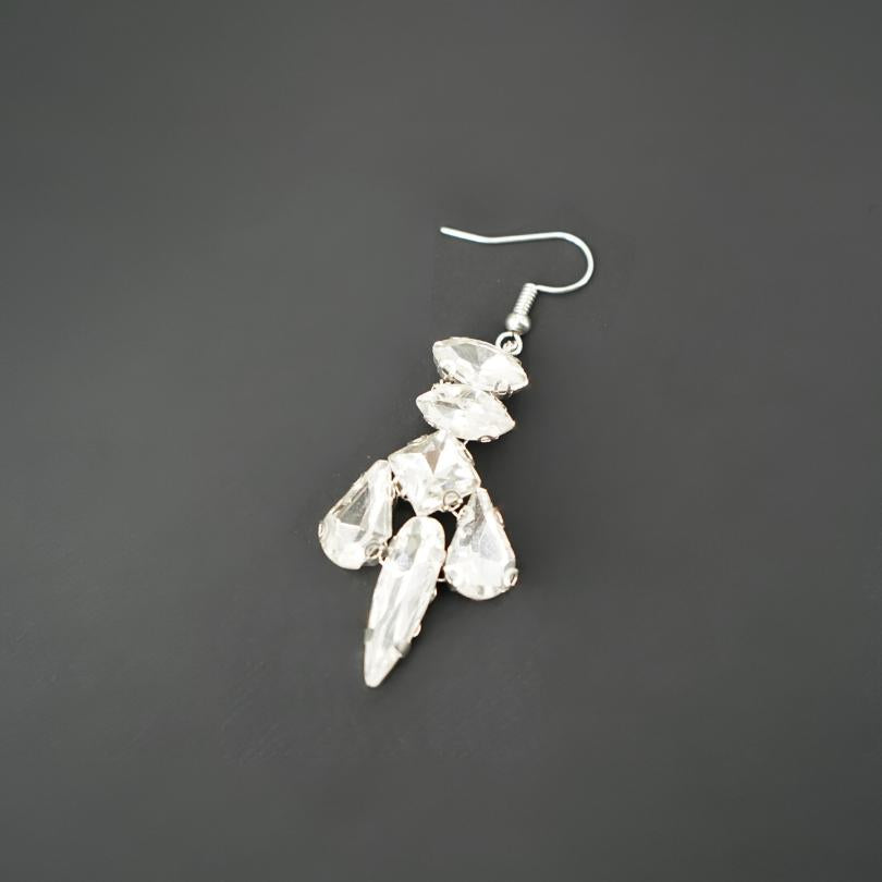 Crystal Bridal Drop Earrings Pear Teardrop Dangle Earrings Wedding Jewelry Earrings Diamond Leaf Earring