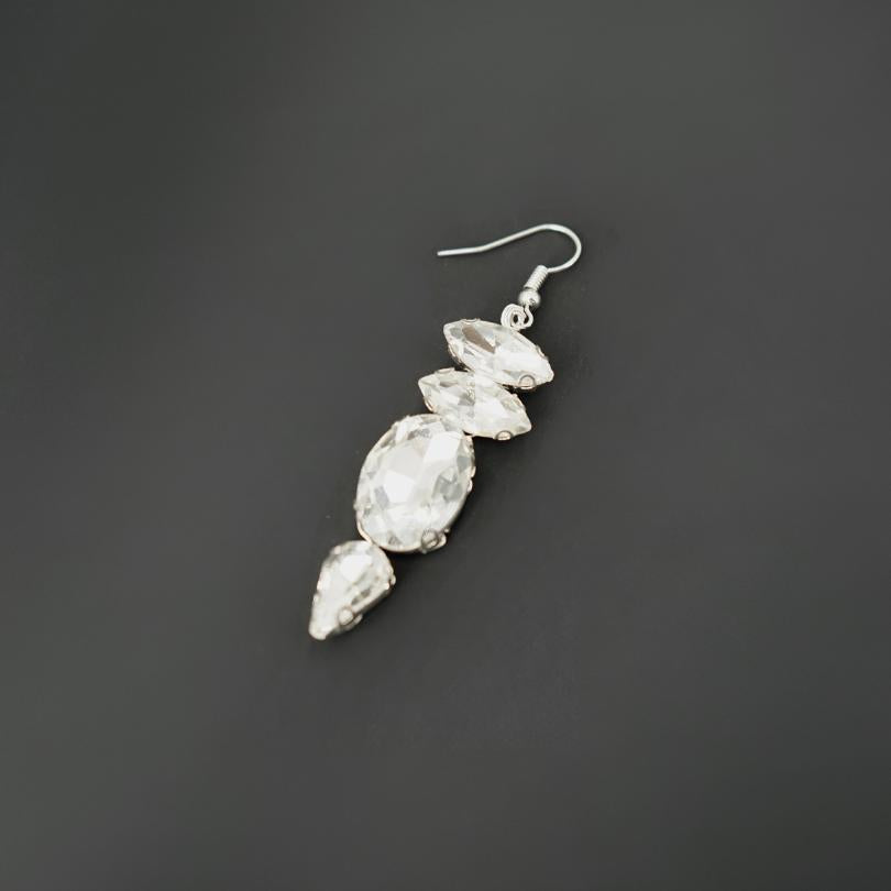 White Crystal Bridal Earrings, Dangle Earrings, Wedding Jewelry, Earrings, Diamond Marquise Shape Earring