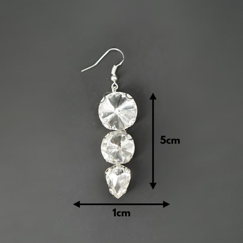Long pearl bridal earrings, crystal and pearl earrings, cluster earrings, white wedding earrings, Lindsey earrings