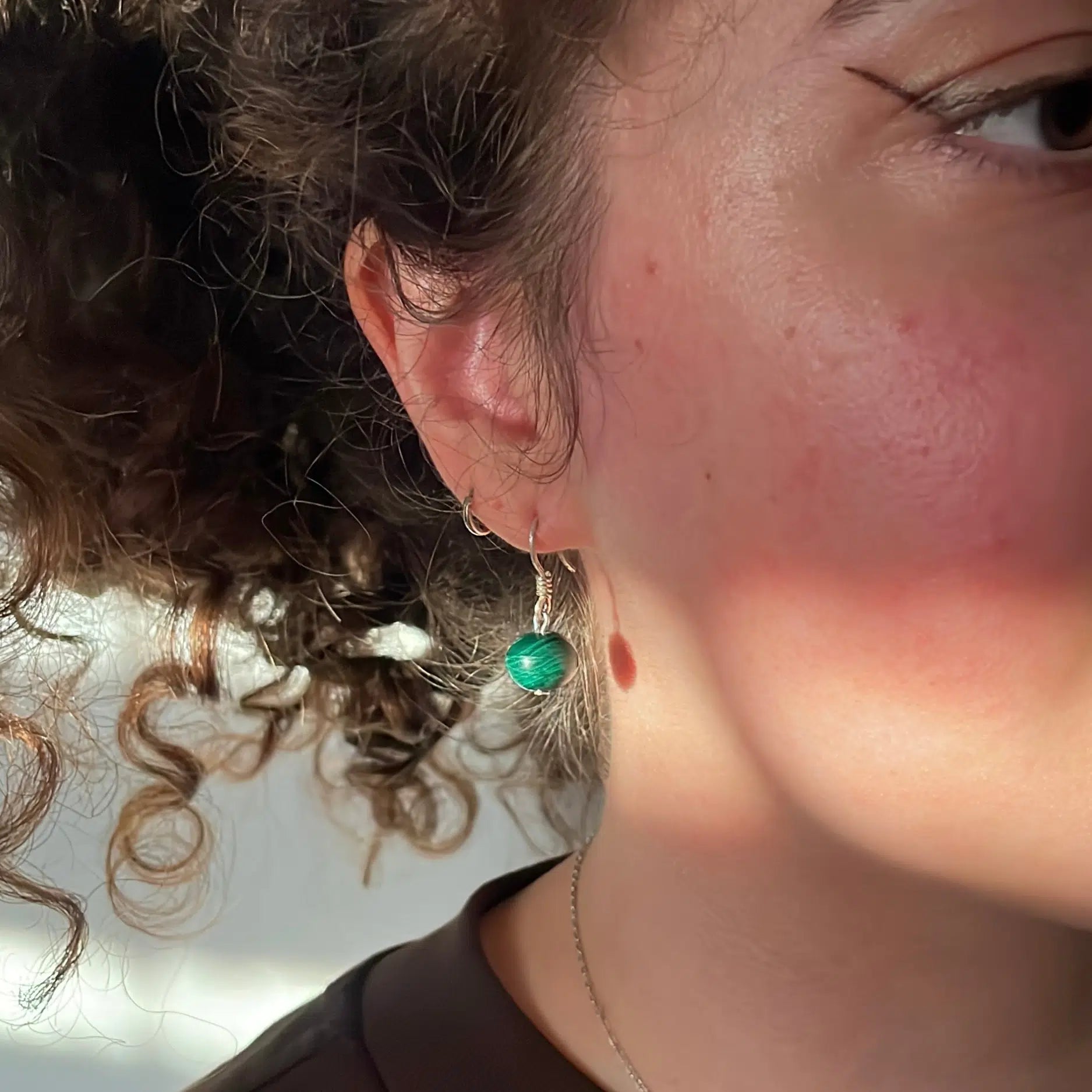 Boucle d'oreilles pierre naturelle Malachite