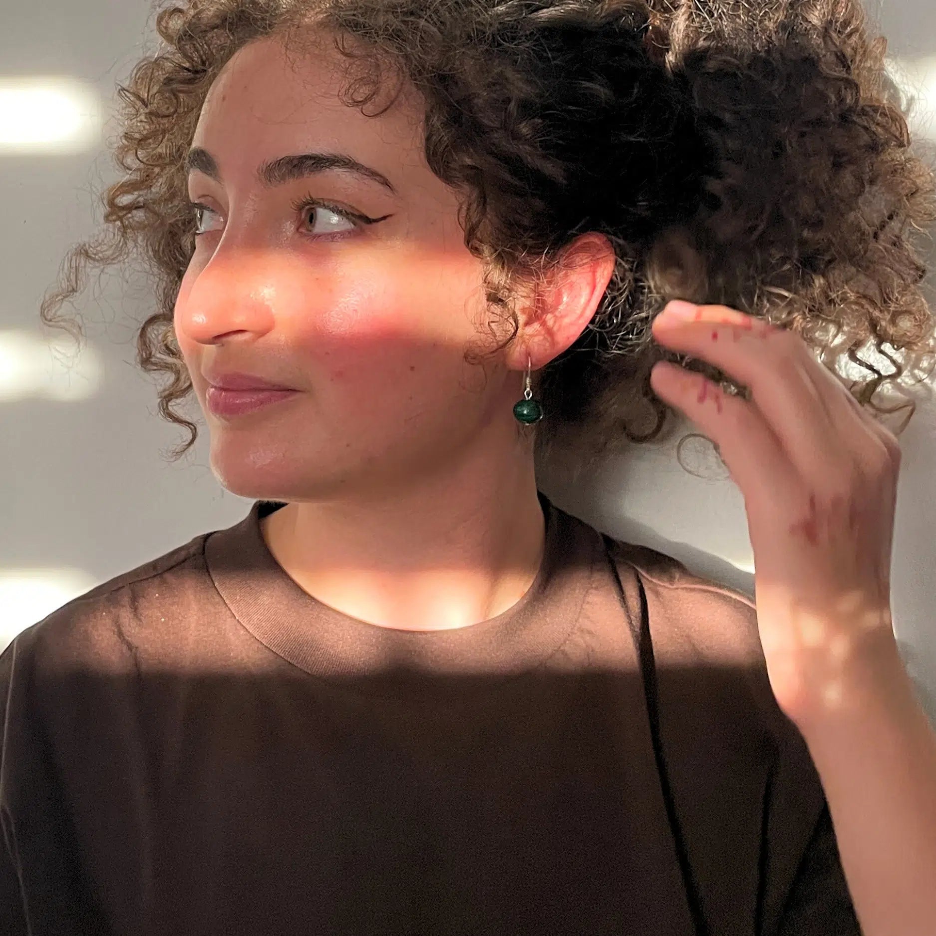 Boucle d'oreilles pierre naturelle Malachite