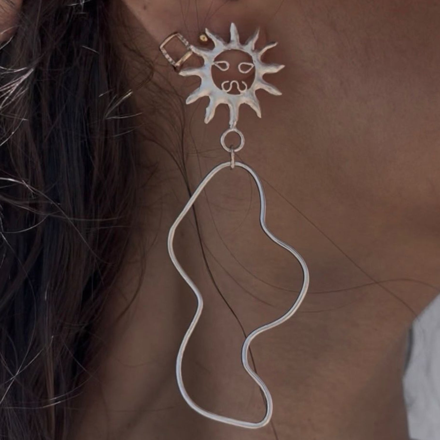 boucles d'oreilles SUN en argent bohème