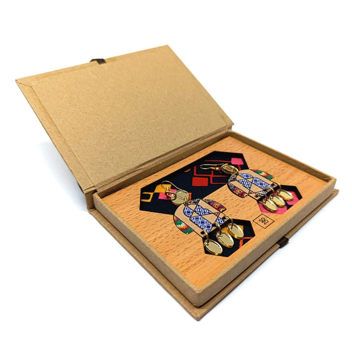 Bab Bhar Berber Earrings in Wood, Resin and Brass