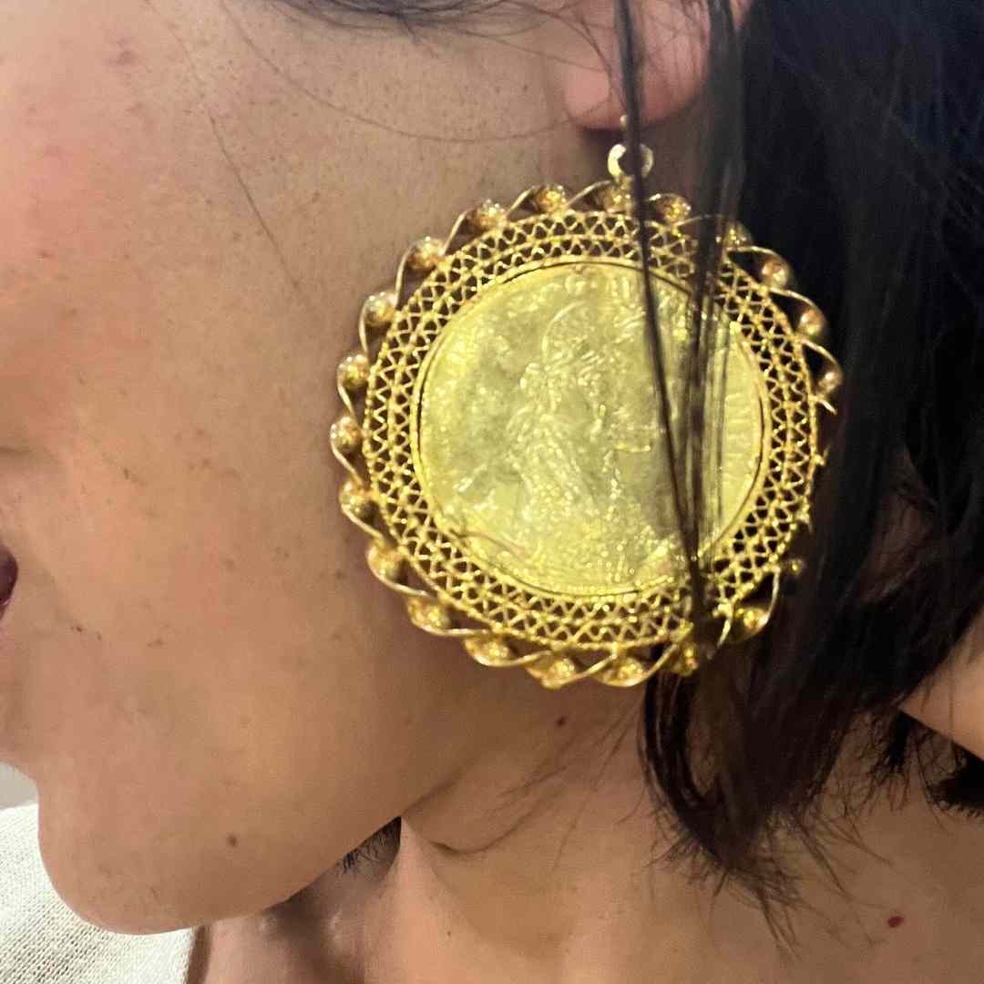 Boucles d’oreilles Money argent plaqué doré
