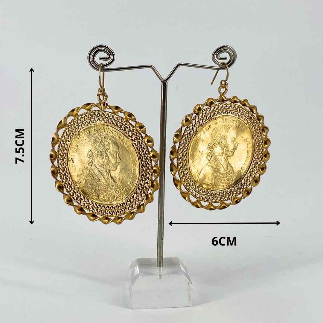 Boucles d’oreilles Money argent plaqué doré