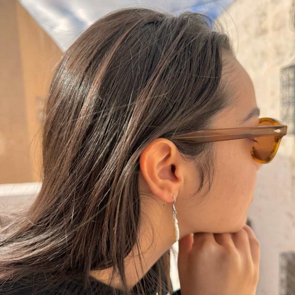 Boucles d'oreilles perle goutte d'eau en argent 925 – Disponibles en blanc et rose (1,8 cm)