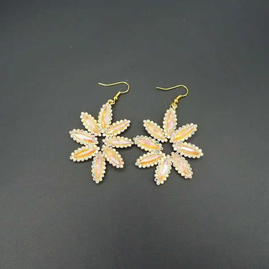 Boucles d’oreilles mariage rose poudré