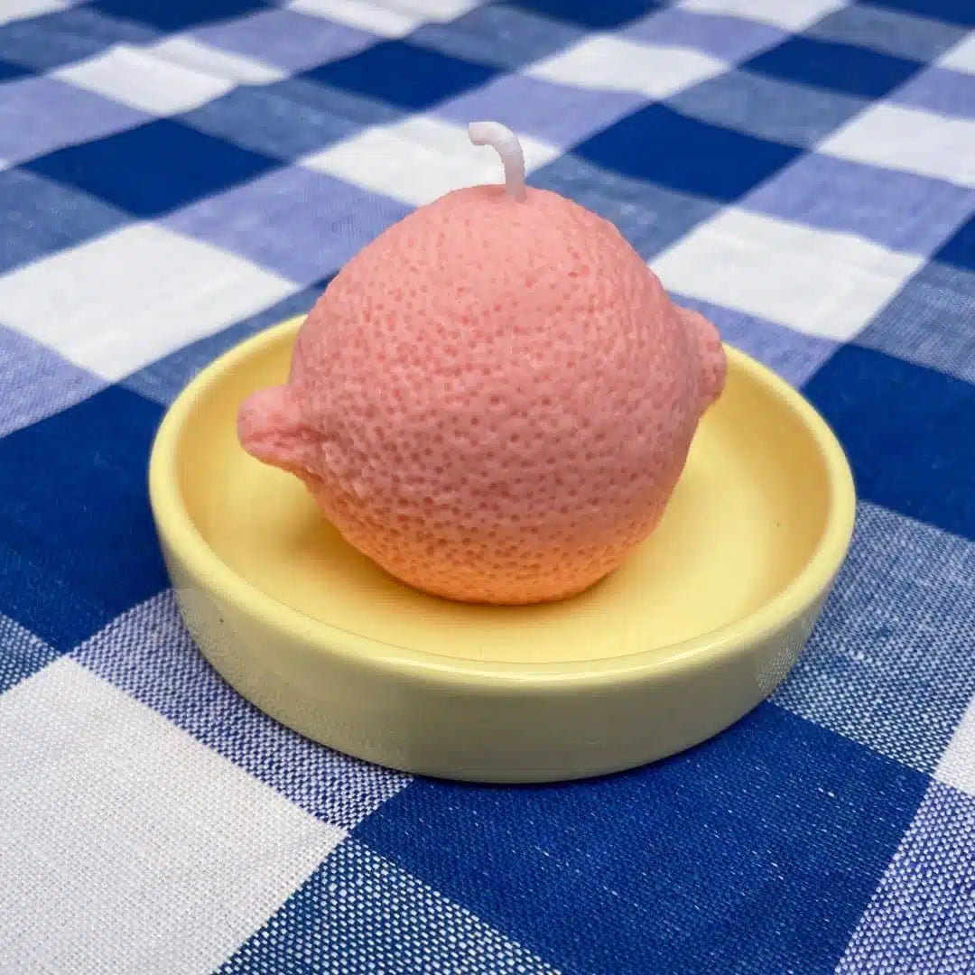 Bougie parfumée citron avec porte-Bougie en céramique