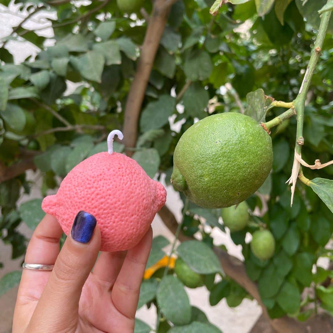 Bougie parfumée citron avec porte-Bougie en céramique