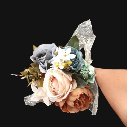 Multi-colored wedding flower bouquet