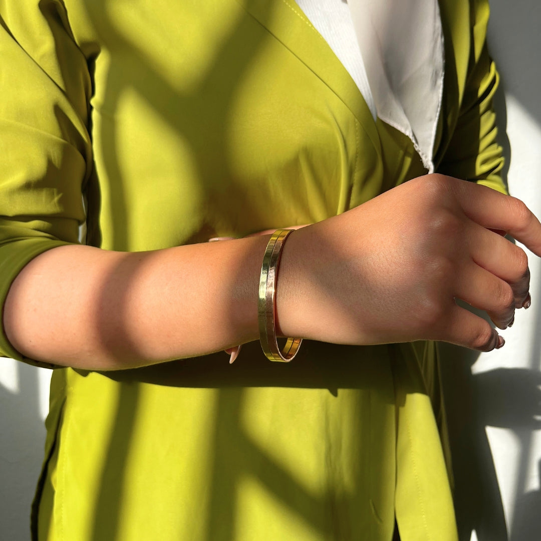 Bracelet en pur cuivre ajustable pour femme et homme