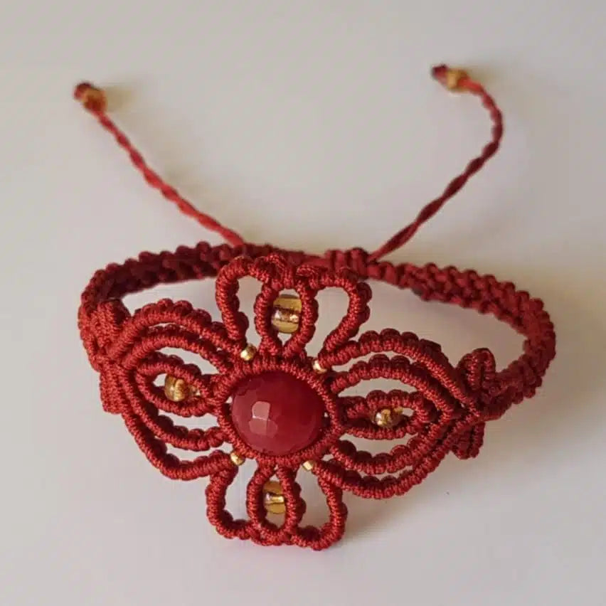 Bracelet micromacramé avec pierre