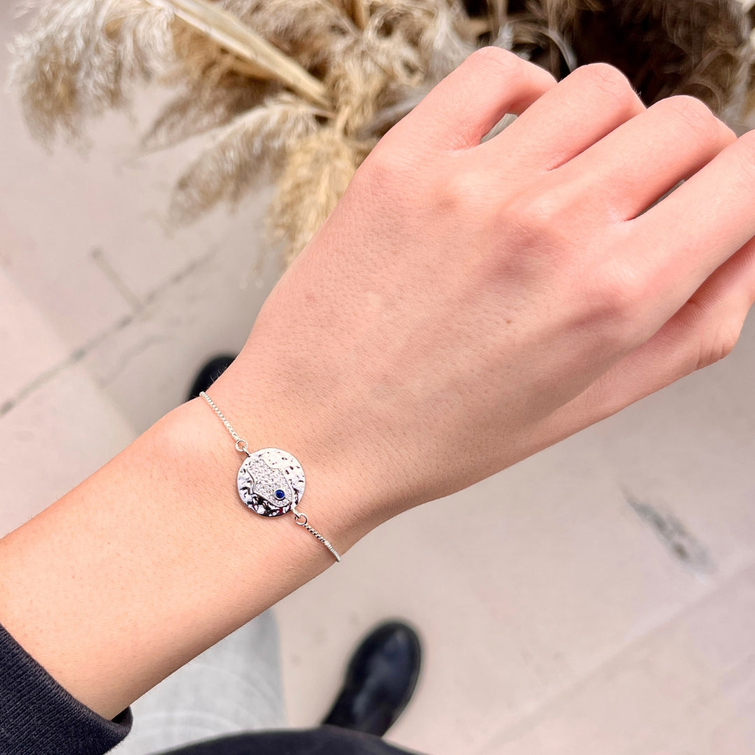 Bracelet inoxydable ajustable motif Khomsa