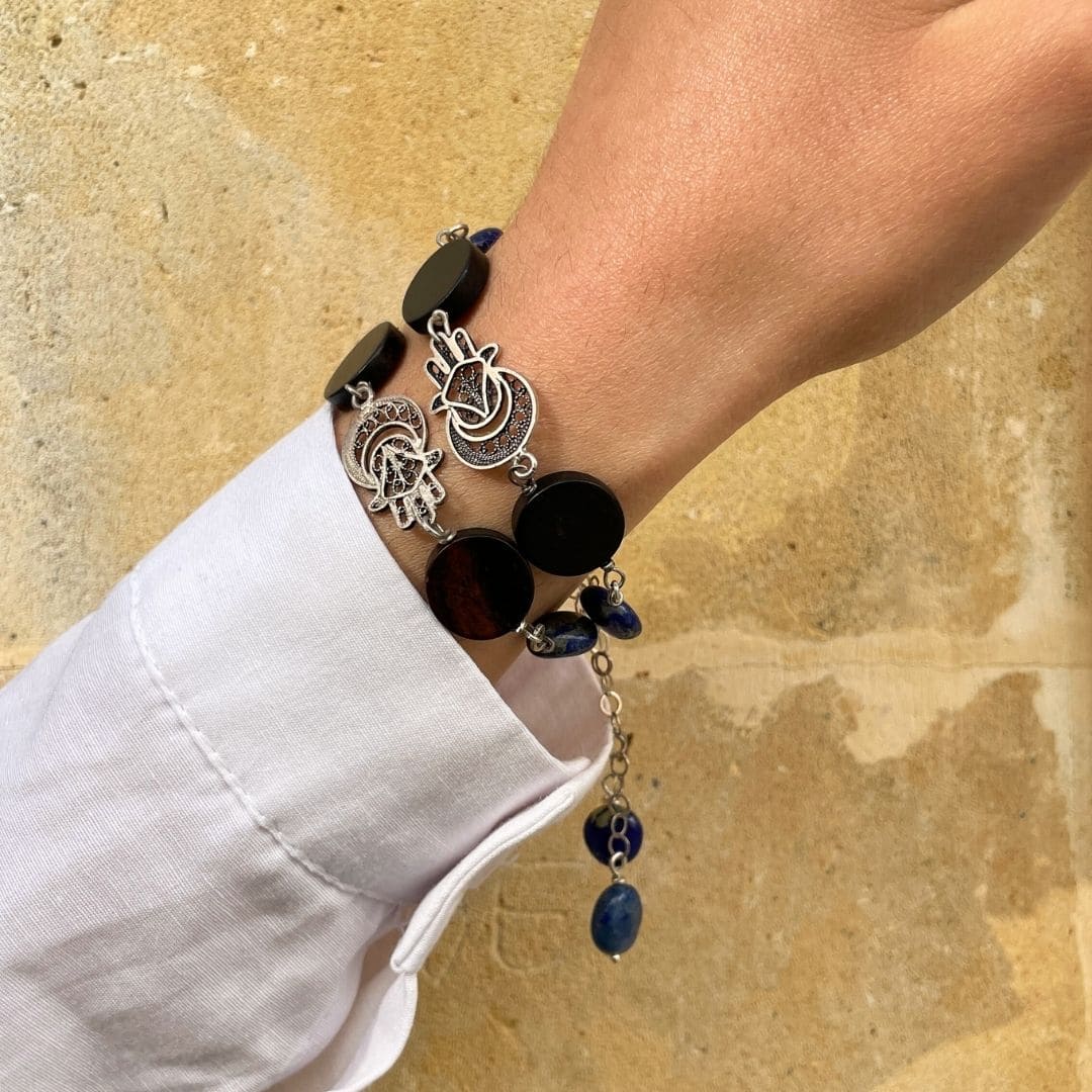 Bracelet Main de Fatma en Bois d'Ébène