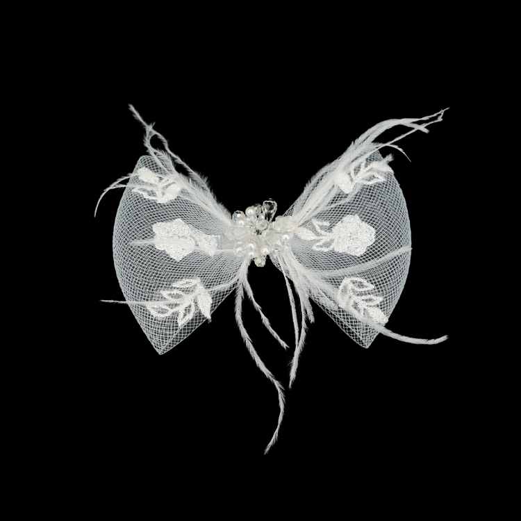 White wedding brooch, flower knot model
