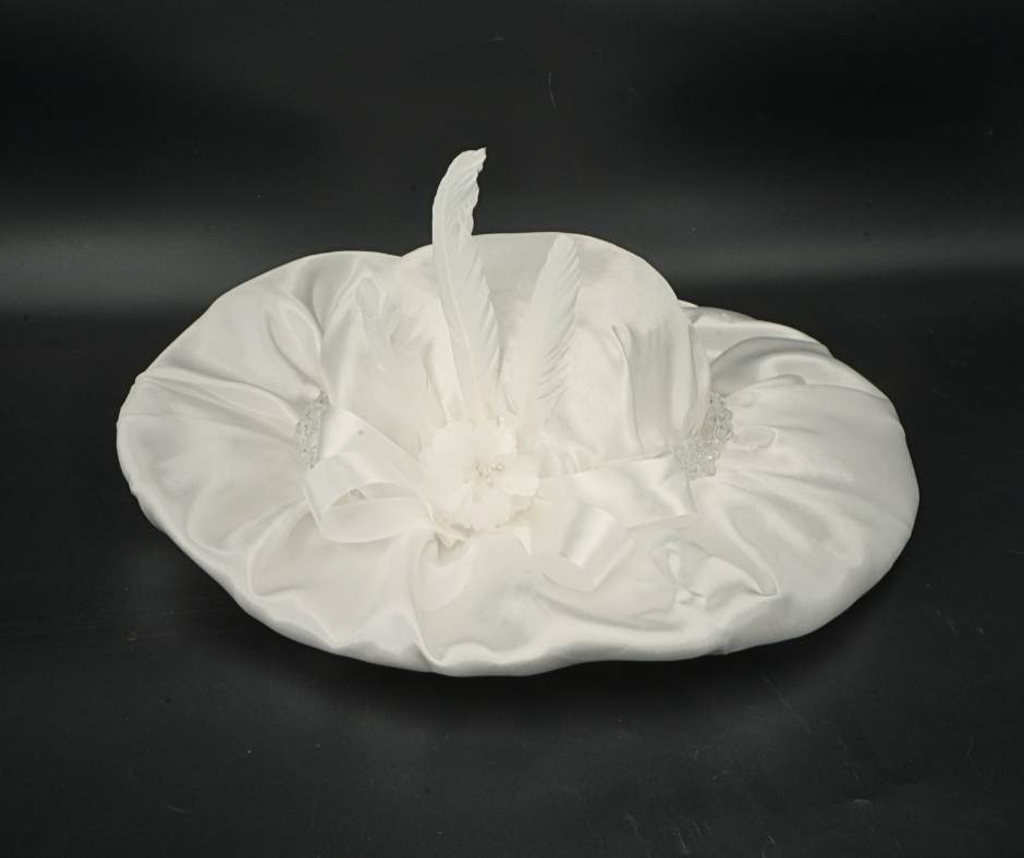 White wedding hat