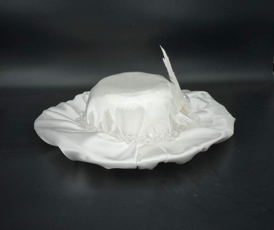 White wedding hat