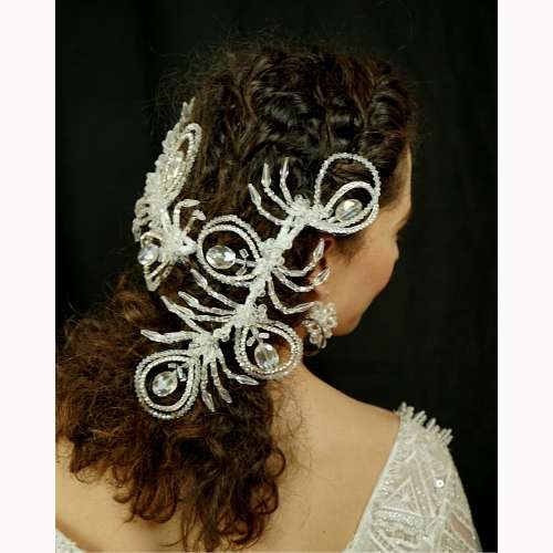 Bridal brooch, peacock model