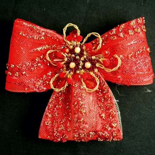 Red/gold brooch, clover model