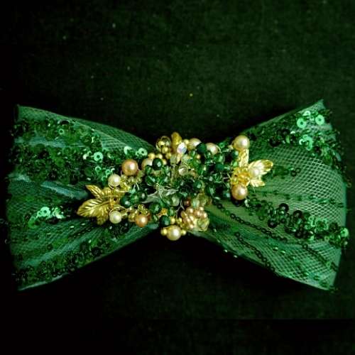 Green/gold brooch, butterfly model