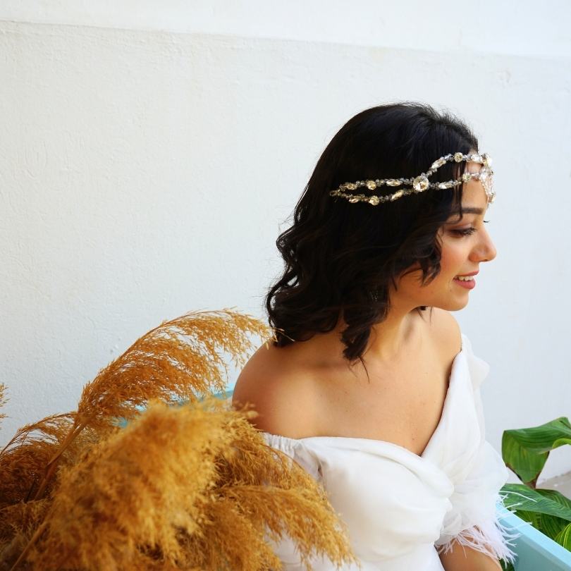 White color hair pin, floral wedding hair accessories leaf hair comb bridal hairpin flower wedding headpiece