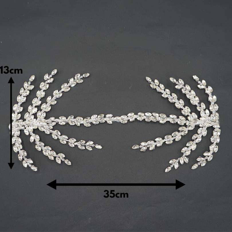 دبوس شعر زفاف أبيض، غطاء رأس زفاف من الزهور الفضية، غطاء رأس زفاف من أوراق الفضة، دبوس شعر زفاف من أحجار الراين، قطعة شعر زفاف من اللؤلؤ