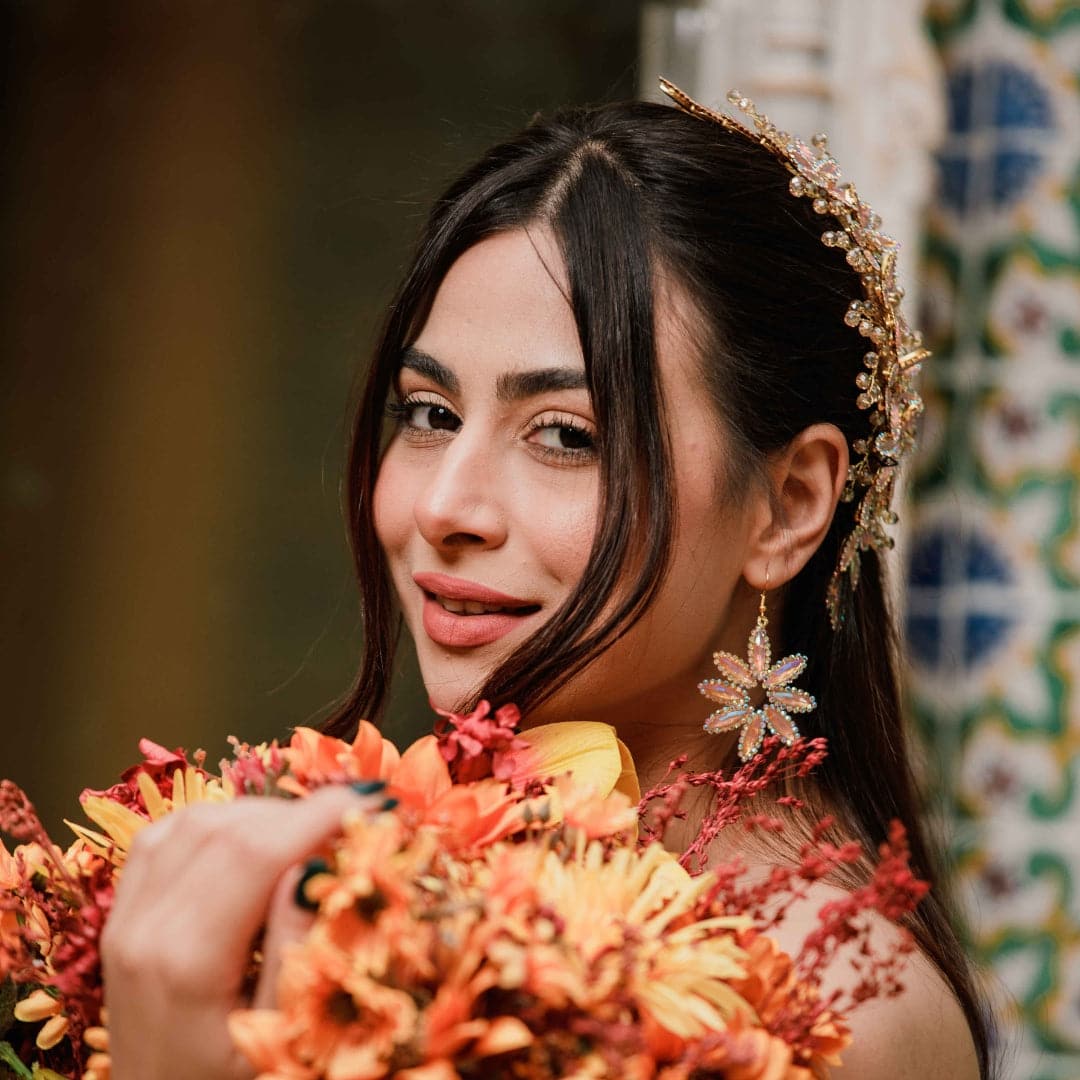 Boucles d’oreilles mariage rose poudré