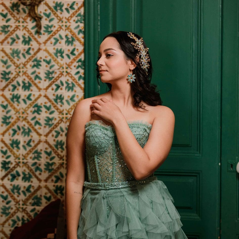 Broche de cheveux pour mariage cristal bleu