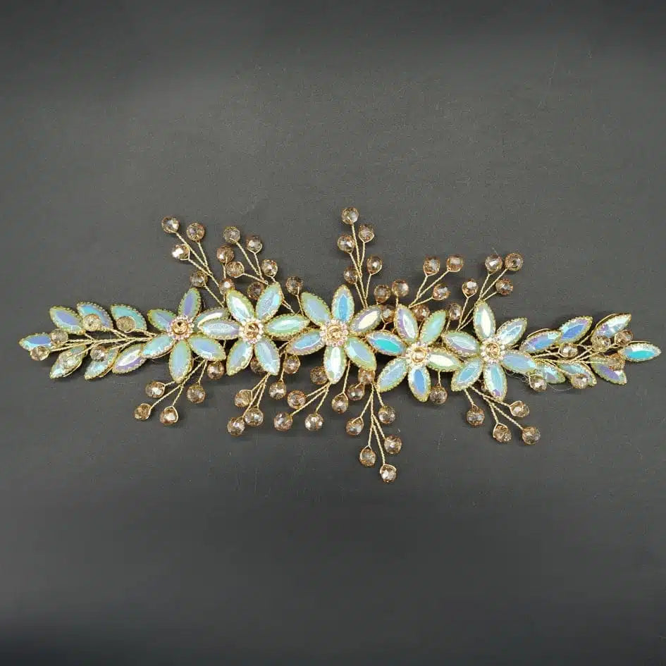 Broche de cheveux pour mariage cristal bleu