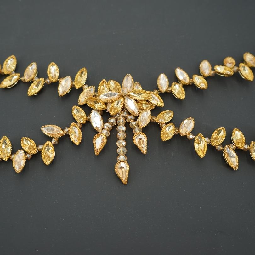 Gold color wedding brooch, wedding hair accessory, pearl bridal hair jewelry