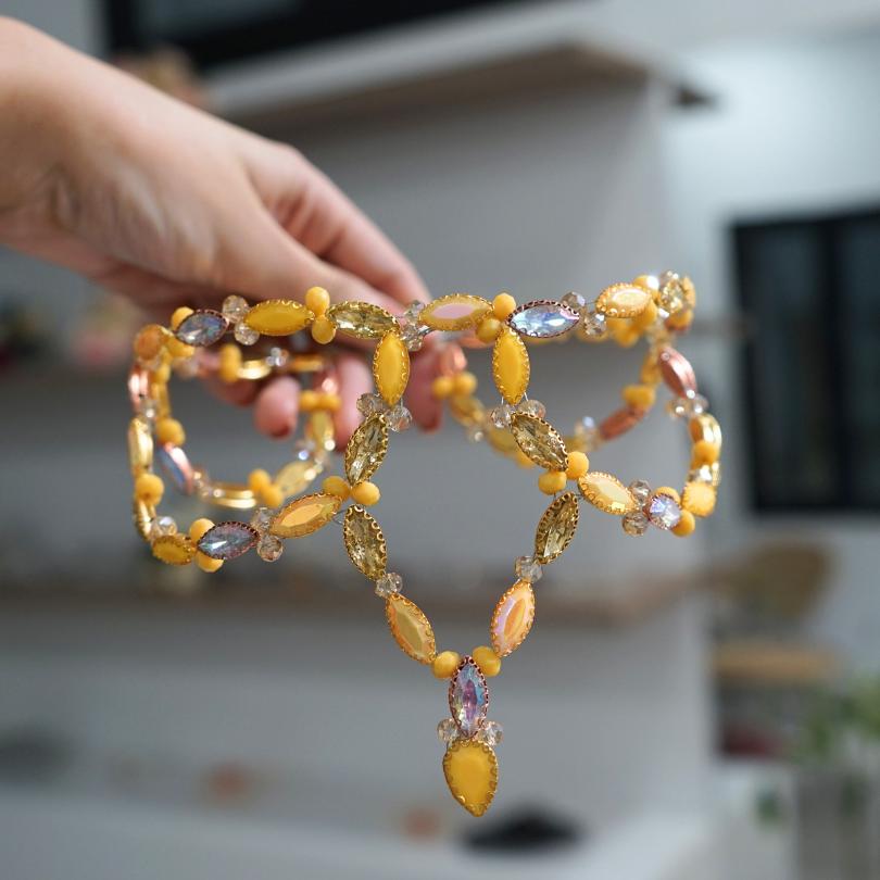 Wedding hair pin for bride, Yellow pearl bridal piece, wedding accessories, Bridal jewelry