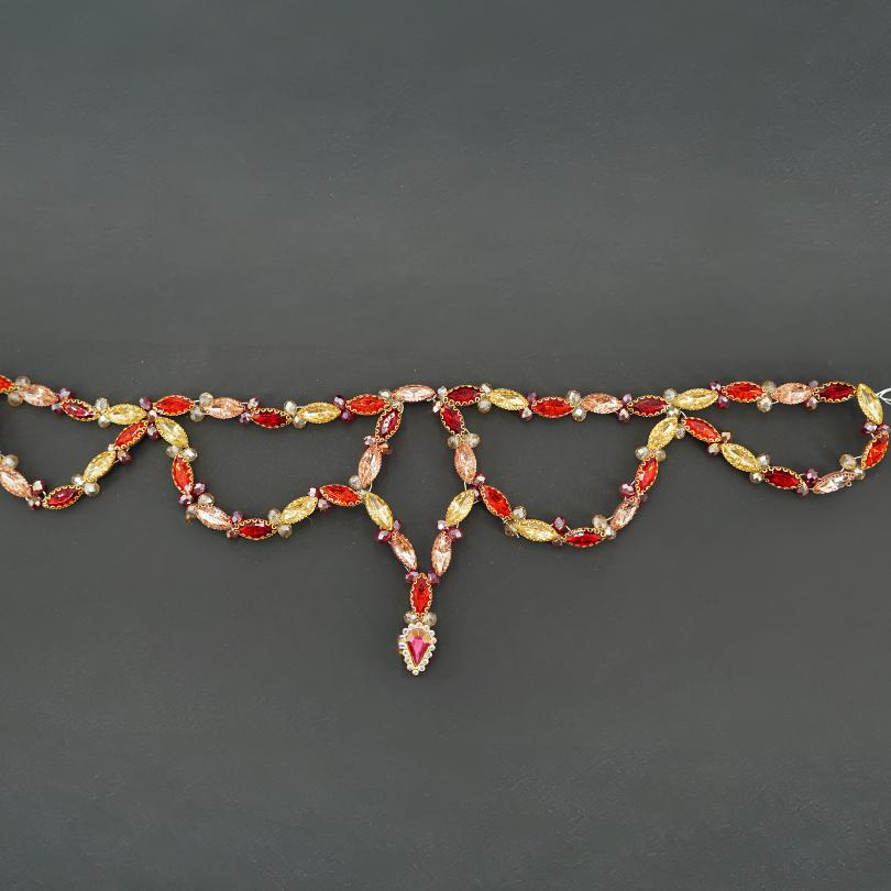 Wedding hair pin for bride, Red pearl bridal piece, wedding accessories, Bridal jewelry