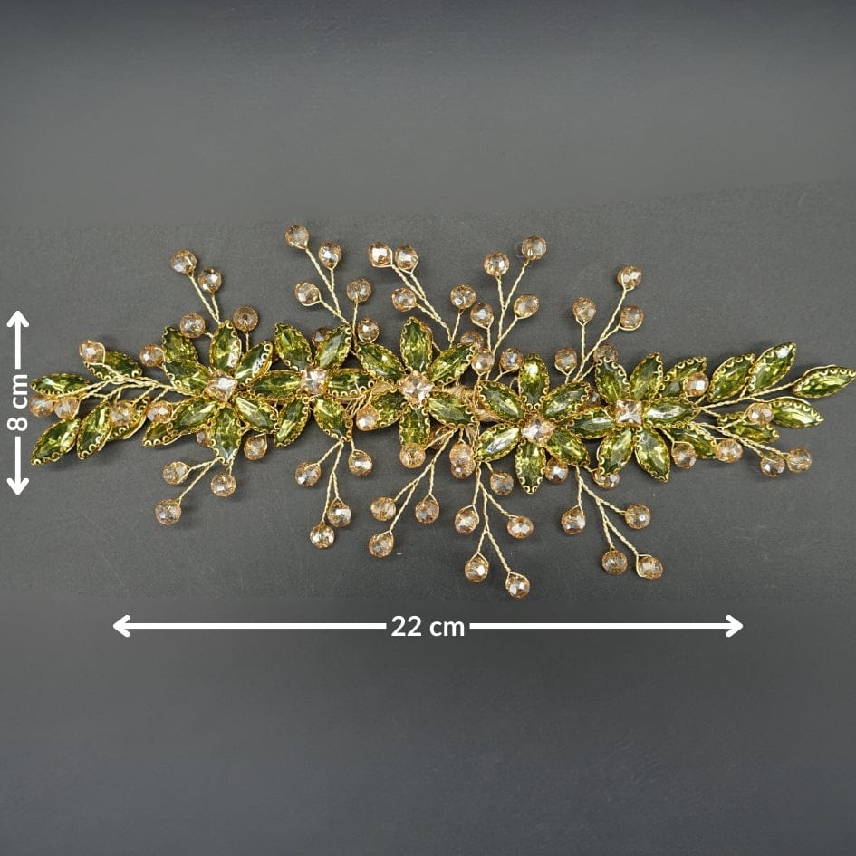 Broche vert floral chic pour cheveux