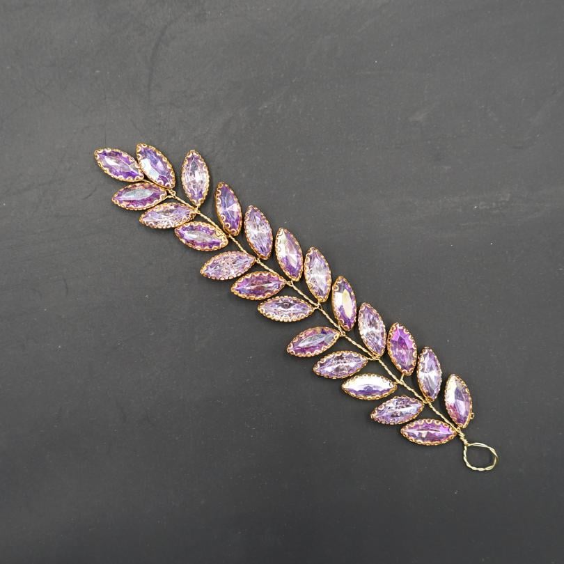 Purple crystal brooch, Purple wedding hair vine, Purple hair jewelry, For bridesmaid, Handmade jewelry