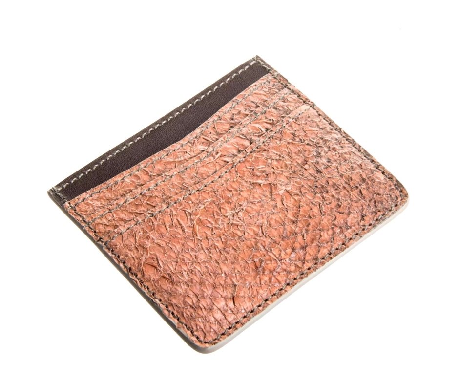 Porte-cartes en cuir de vachette et Triggerfish "Browny Cardholder"