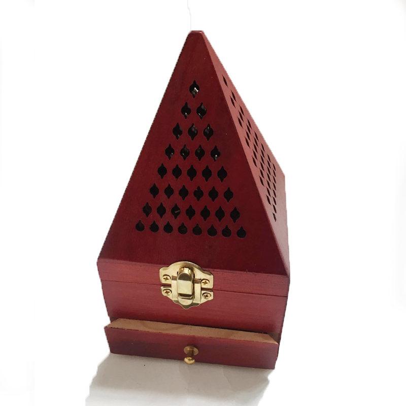 Brûleur d'encens pyramide en bois