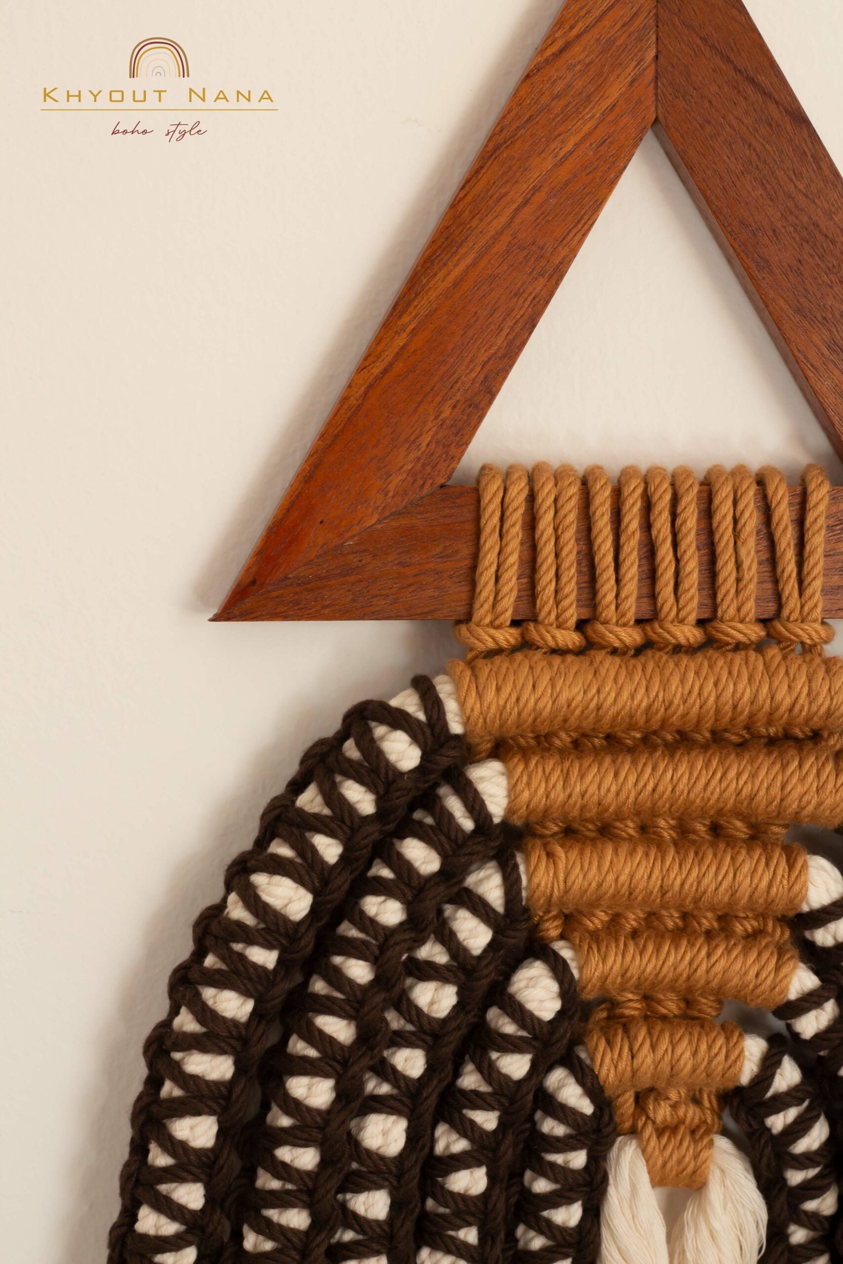 Macrame triangle wall hanging bohemian style 100% cotton