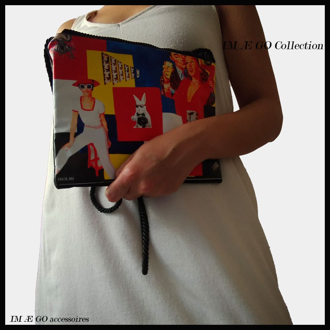 Pochette-sac artistique faite à la main – Collection limitée, œuvre d’art tunisienne "Fantaisie"